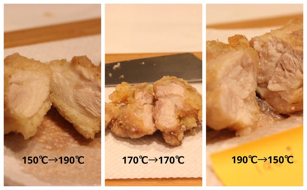 衣カリカリ肉汁ジュワ～♪ジューシーな唐揚げを作る方法は？油の温度と二度揚げ実験